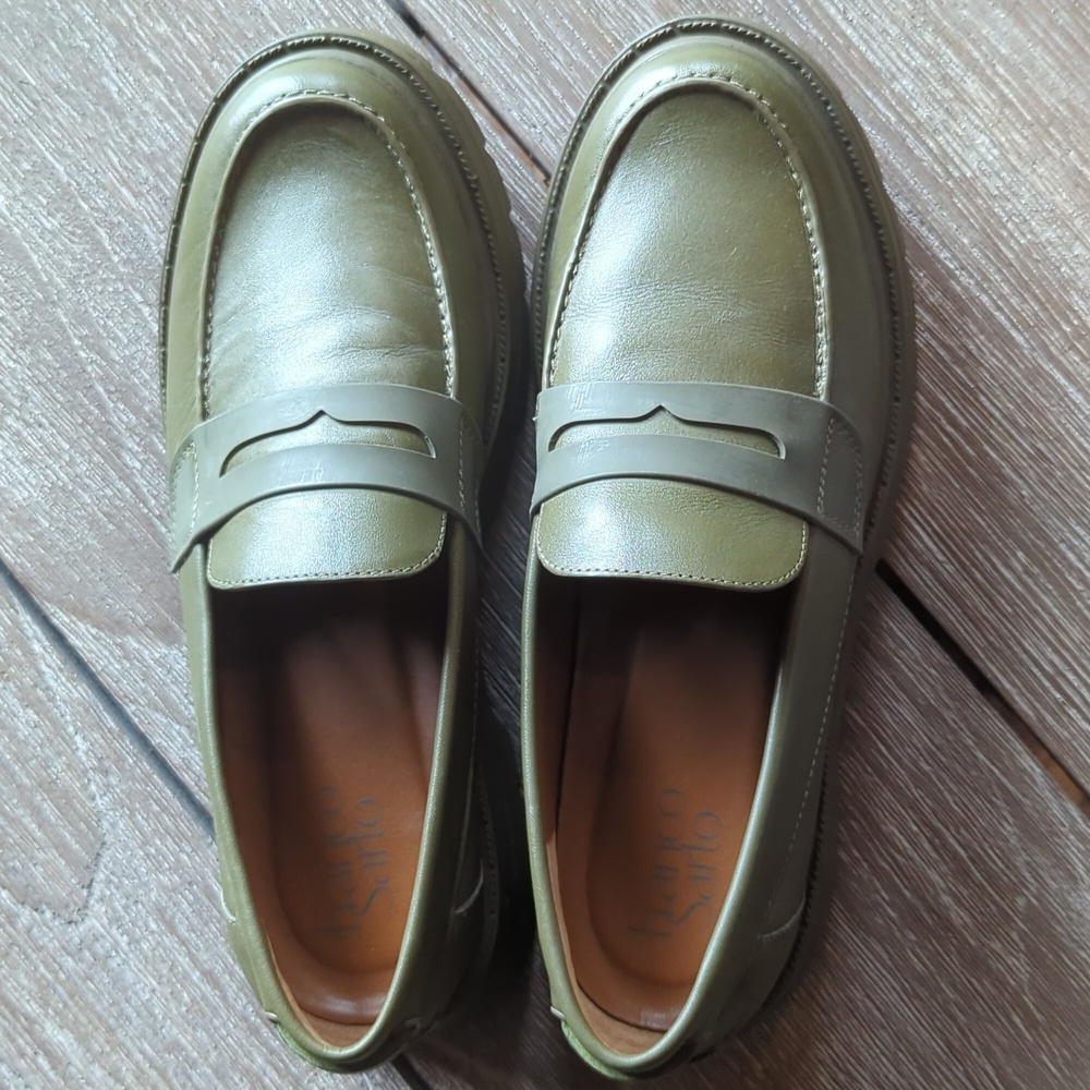 Franco Sarto Olive Green Loafers Size 8.5